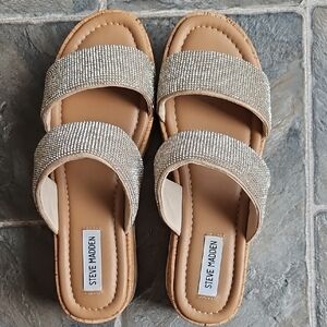 Steve Madden Women's Silver Slide Sandals